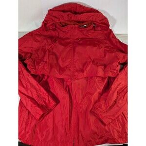 Vintage 70s Woolrich Windbreaker Jacket Red Hooded Packable Womens XL Gorpcore